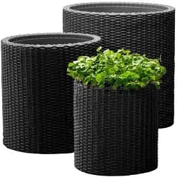 Горщик для квітів Keter L Cylinder Planter сірий 39 л (17197934902_L) - мініатюра 2