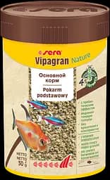 Сухий корм Sera Vipagran Nature для всіх акваріумних риб які харчуються у середніх шарах води гранули 100 м