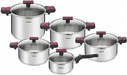 Набір посуду Cook&Clip, 10предметів, нержавіюча сталь,бакеліт, скло Tefal kuh0014726
