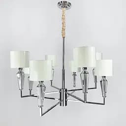 Класична хромова люстра з круглими абажурами Line.F AT 30/8