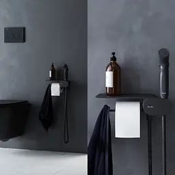 Гігієнічний душ прихованого монтажу Am.Pm Like з полицею black matt F0202622, Чорний матовий - мініатюра 4
