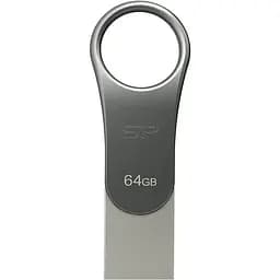 USB Flash накопичувач Silicon Power 64GB Mobile C80 USB 3.0/Type-C silver (SP064GBUC3C80V1S)