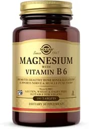 Вітаміни та мінерали Solgar Magnesium with Vitamin B6, 100 таблеток