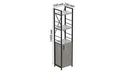 Етажерка 3/34 Ferrum-decor Серії Конект з тумбою 144x34x28 Чорний ДСП Бетон (FRD-104427) - мініатюра 3