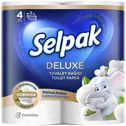 Туалетний папір Selpak Deluxe Cotton Enriched білий 4 шт.