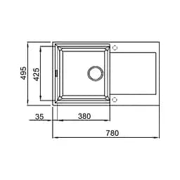 Кухонна мийка Lidz 790x495/230 BLA-03 (LIDZBLA03790495230), Чорний - мініатюра 2