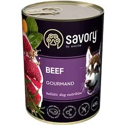 Вологий корм Savory для дорослих собак усіх порід з яловичиною 400 г