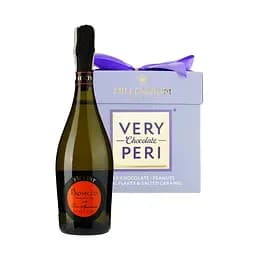 Набор: Игристое вино Piccini Prosecco Extra Dry белое экстра сухое 12% 0.75 л + Конфеты Millennium Very Peri с арахисом, изюмом, злаковыми хлопьями и соленой карамелью 140 г