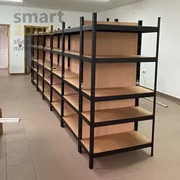 Стелаж металевий БОНА Оптіма 180х90х40 см 5 полиць МДФ Чорний (287607) - мініатюра 4