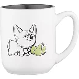 Чашка Ardesto Corgi керамическая бело-серая 380 мл (AR3054)