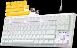 Клавіатура Aula F3032 Dark Yellow keys RGB White (6948391201757) - мініатюра 2