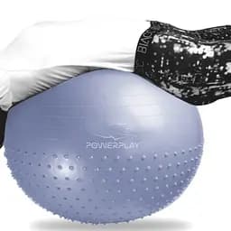 М'яч для фітнесу (фітбол) напівмасажний PowerPlay 4003 Ø75 cm Gymball Sky Blue + помпа (PP_4003_75_Sky_Blue) - мініатюра 3