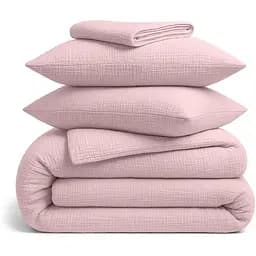 Комплект постільної білизни Cosas Rose Євро муслін рожевий (Muslin_40Rose_El-40Rose_200)