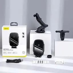Автотримач із бездротовою зарядкою Baseus Light Electric Holder Wireless Charger 15W - мініатюра 3