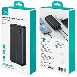 Powerbank USAMS PB83 2xUSB-A 1xUSB-C 20000mAh Чорний (6958444995205) - мініатюра 2