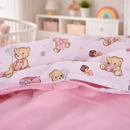 Комплект постільної білизни MirSon Ranforce Elite Little Teddy pink 2x143x210 см (2200012567920) - мініатюра 4