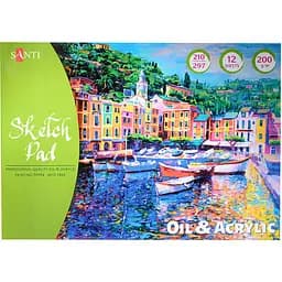 Альбом для ескізів Santi олійними та акриловими фарбами 200 г/м² А4 12 арк. (742548)