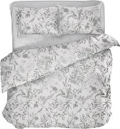 Комплект постільної білизни Lelit Полуторний білий з сірим 150 х 215 см P-0143/2 (le2000000274584)