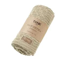 Наволочка в'язана Tonk Line шахматка вовняна кавова 40x40 см (193271)