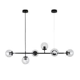 Люстра в сучасному стилі з круглими плафонами Levistella 7529802-6 BK+CL