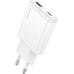 Зарядний пристрій Proove Slender 45W (Type-C + USB) white (WCSL45110002)