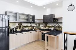Кухонний фартух Етно Сафарі самоклеючий наклейка ПВХ слони зебри Африка 60х250 см Happy Pocket Z180318 - мініатюра 2
