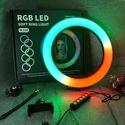Селфі-лампа LED кільцева 26 см Voltronic MJ26 RGB + штатив - мініатюра 5