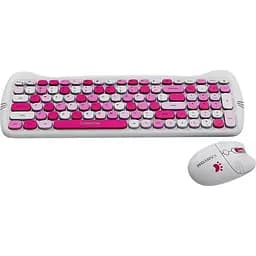Комплект (Клавіатура та Миша) CANYON HSET-W6 EN Kitty Edition AAA+АА Wireless Pink - мініатюра 5