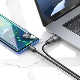Адаптер перехідник Hoco UA17 USB to Type-C F чорний - мініатюра 2