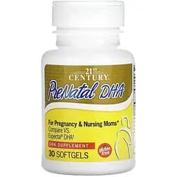 Жирные кислоты 21st Century PreNatal DHA, 30 капсул