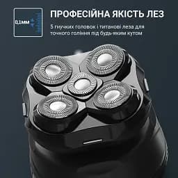Бритва електрична для голови Rowenta Gentle Bald чорно-синій (TN3110E0) - мініатюра 4