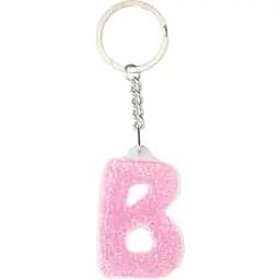 Брелок Yes буква В, 5 см, рожевый (554251)