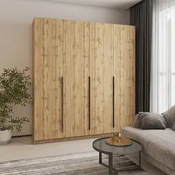 Шкаф 4-дверный MebelStar Оскар ДСП BG, 4 дополнительных полки 200x52x220 см Дуб тахо (MBS-4768)