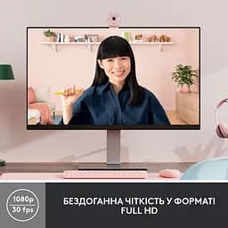 Веб-камера Logitech Brio 300 Full HD Rose (960-001448) - мініатюра 2
