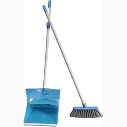 Совок для прибирання Zambak Plastik що закривається та щітка з довгими ручками блакитний (ZP-270b)