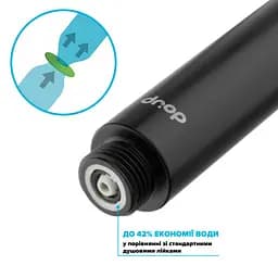 Душовий набір Drop NANO100B+SET (лійка для душу + шланг + кріплення), чорний - мініатюра 5