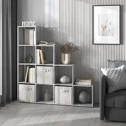 Книжкова полиця стелаж Vays M-40 Бетон з 10 комірками етажерка для дому іграшок і декору ЛДСП 143x29x143 см