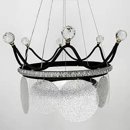 Підвісна чорна люстра у вигляді корони Ø 48 см | Арт. NO2-480 BK | Line F