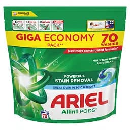 Капсули для прання Ariel Все-в-1 Гірське джерело 70 шт.