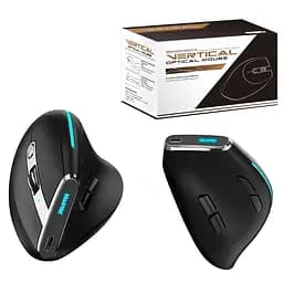 Комп'ютерна миша Zelotes F-36 вертикальна бездротова з акумулятором 2,4G+Bluetooth Black - мініатюра 10