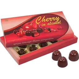 Цукерки Бісквіт-Шоколад Вишня заспиртована, 190 г