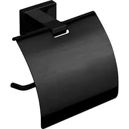 Тримач туалетного паперу з кришкою VBI Mercury black VBI-040213BL Чорний матовий