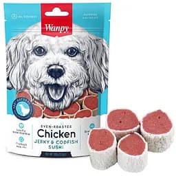 Wanpy Chicken Jerky & Codfish Sushi ванпи суши з куркою І трескою ласощі для собак 0.1кг