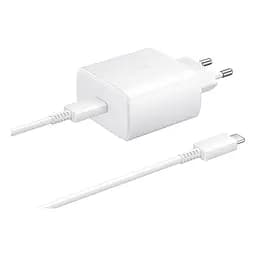 Зарядний пристрій комплект із кабелем Samsung 45 W 1 вихід USB-C PD білий (EP-TA845XWE) - мініатюра 2