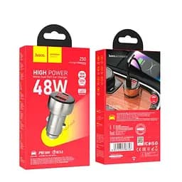 Автомобільний зарядний пристрій HOCO Z52 Spacious PD38W(1C1A) car charger чорний - мініатюра 4