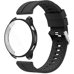 Комплект Tamister для годинника Amazfit GTR4 чорний (чохол + силіконовий ремінець 22 мм)