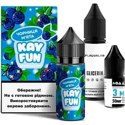 Набор компонентов для самозамеса солевой заправки Flavorlab Kayfun Черника Мята 30 мл, 0-50 мг (18731)