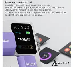 Клавиатура игровая механическая беспроводная Ajazz AK-650WP White-Purple RGB Flying Fish Switch Hot-Swap 2.4G/Bluetooth/USB - мініатюра 9