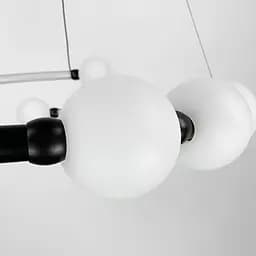 Чорна LED люстра з акриловими кульками у 2-х розмірах | Line F | Арт. 901BK LED - мініатюра 3