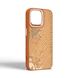 Кожаный чехол для Apple iPhone 15 Pro Max, Harder Snake Pattern, бежевый, термополиуретан ТПУ + экокожа с текстурой змеиной кожи, панель, защита корпуса, противоударный, микрофибра, рамка вокруг камеры, защита всего корпуса, (ARM76800) - мініатюра 2